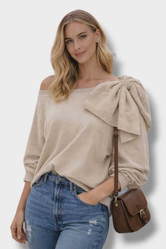 Sweater Ribbon-beige