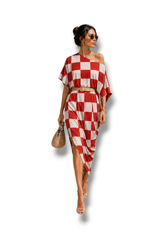 Asimetrična haljina Kockice-limited edition