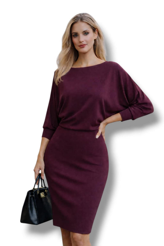 Haljina Šišmiš-burgundy