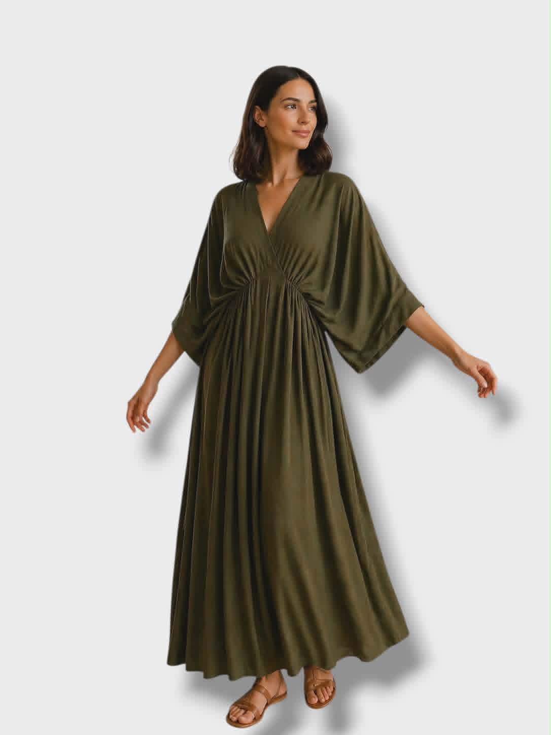 Duga haljina Esmeralda olive green